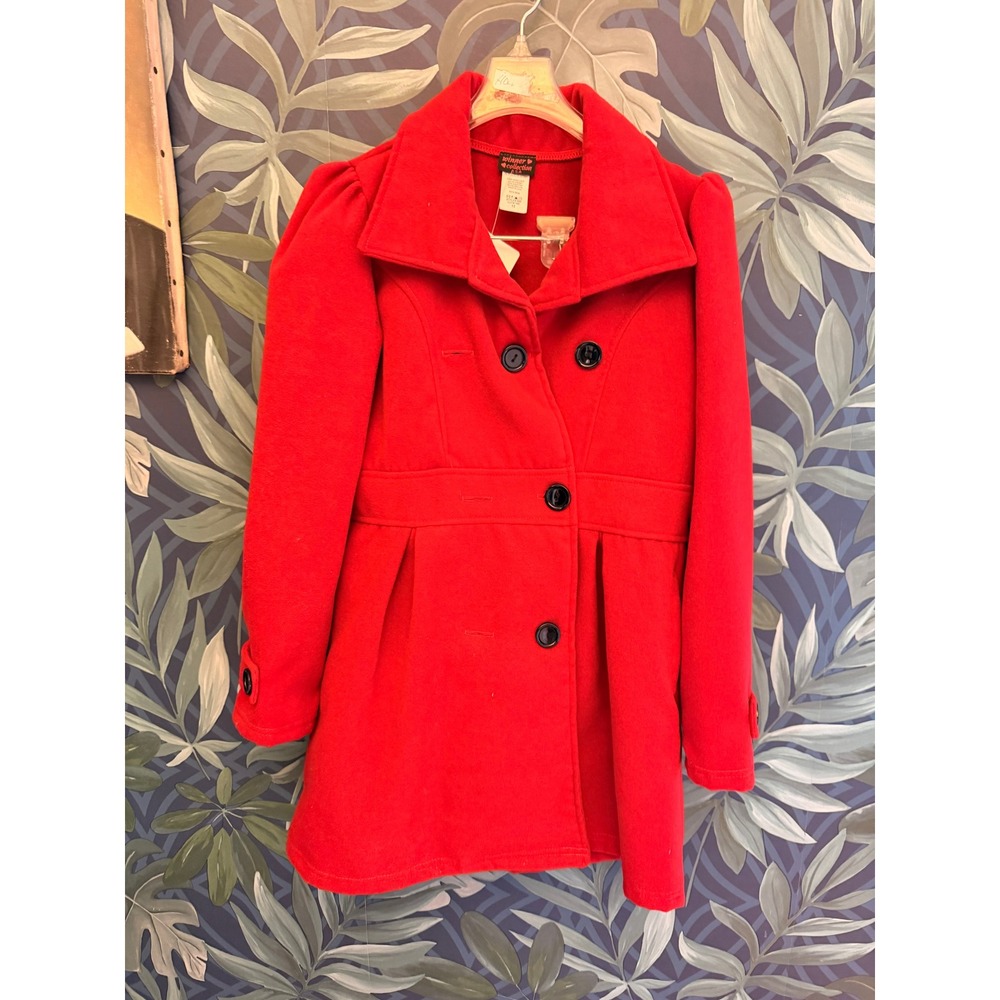 Winner Collection USA Girls Red Dressy Pea Coat Lined Size 12 NWT Style 585